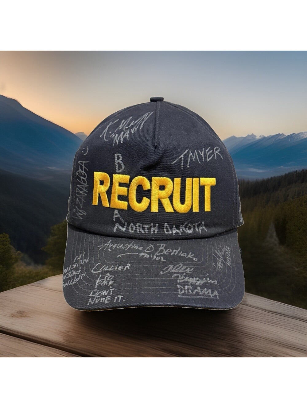 Vintage Recruit Baseball Cap Autographed One Of A Kind Military Hat